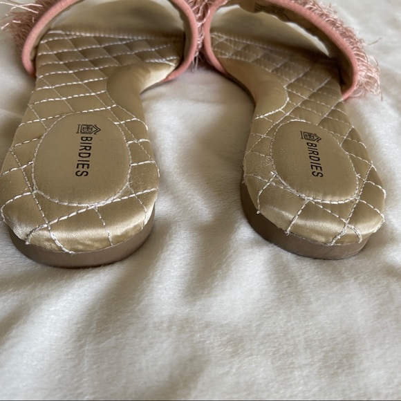Birdies Sparrow Blush Pink Fringe Slip On Sandals 6.5 - Picture 3 of 11